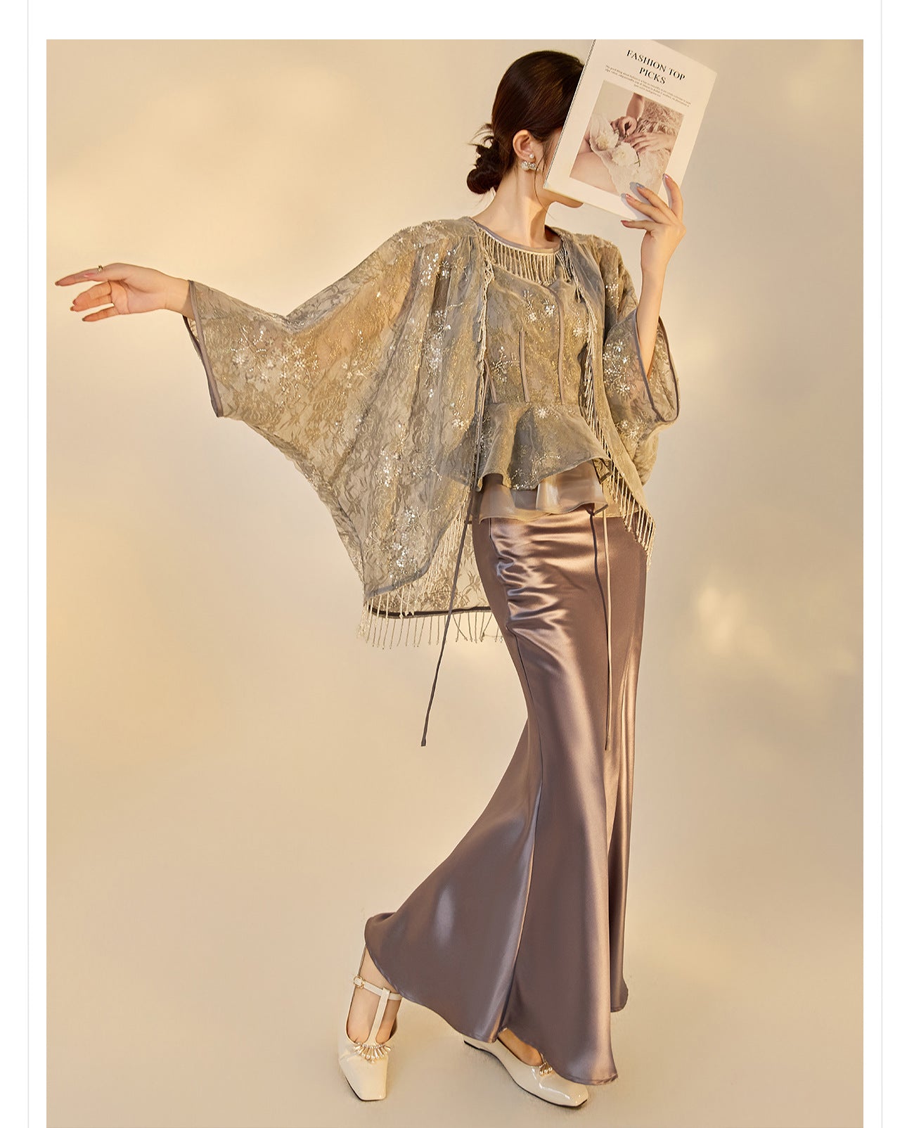 Elegant National Style Jacquard Beaded Embroidery Women's Set