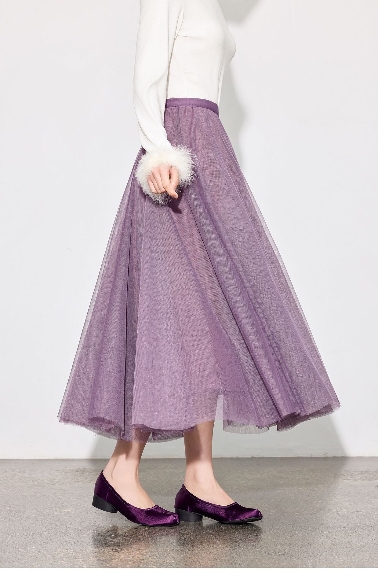 Elegant Fairy Tulle Mid-Length Pleated Skirt