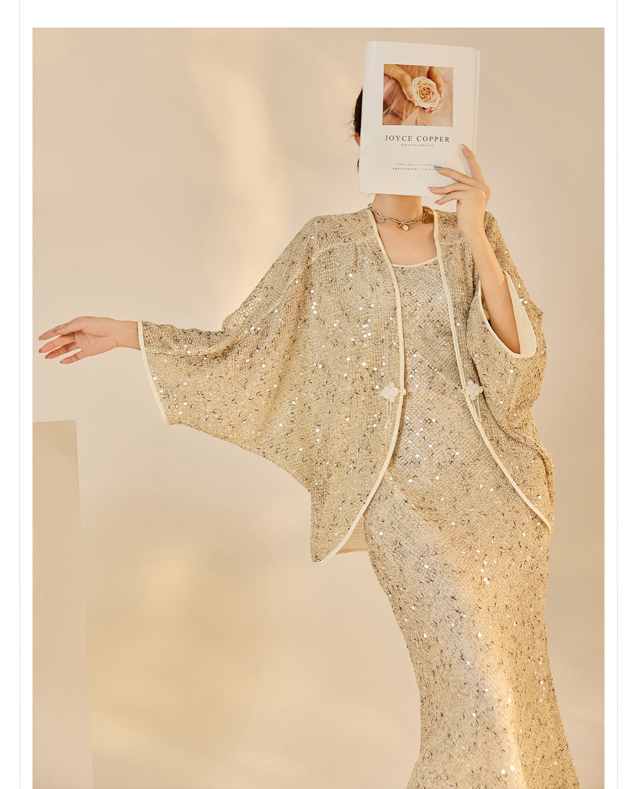 Autumn New Chinese Sequin Embroidered High-End Coat Dress Set