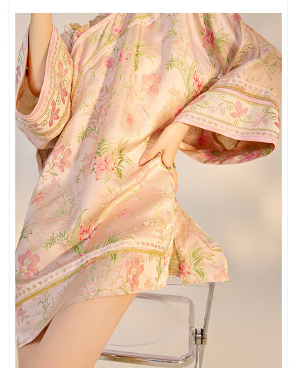 2026 Summer New Chinese Style Printed Rayon Loose Elegant Blouse