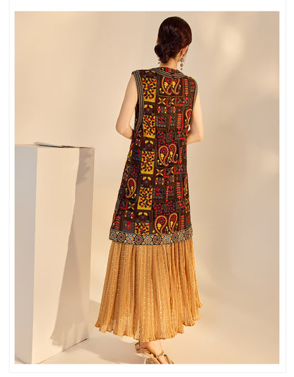 High-End Summer Dress for Women |New Chinese Style Embroidered Long Dress