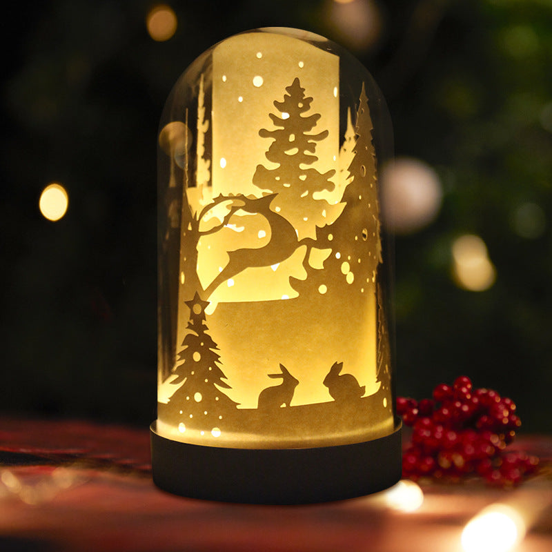 DIY 3D Paper Carving Lamp Handmade Panoramic Night Light