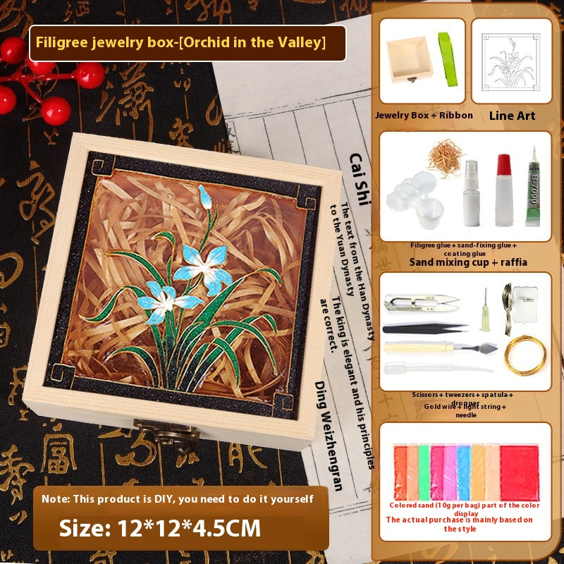 Handmade Cloisonné Enamel Jewelry Box DIY Kit — Chinese Style Craft Gift Set
