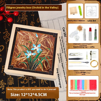 Handmade Cloisonné Enamel Jewelry Box DIY Kit — Chinese Style Craft Gift Set