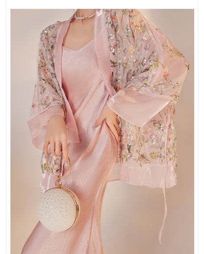 New Chinese Style Beaded Sequin Embroidered Light Luxury Elegant Top