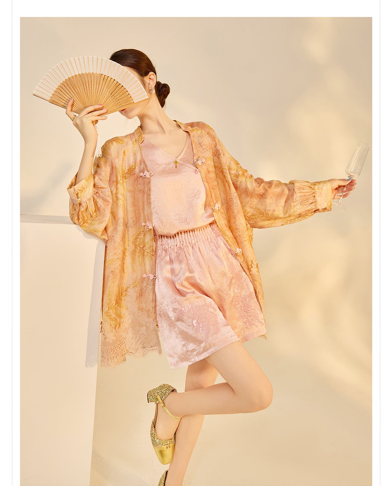 Autumn Chinese Style Lace Patchwork Shirt | Slim Embroidered V-Collar Top