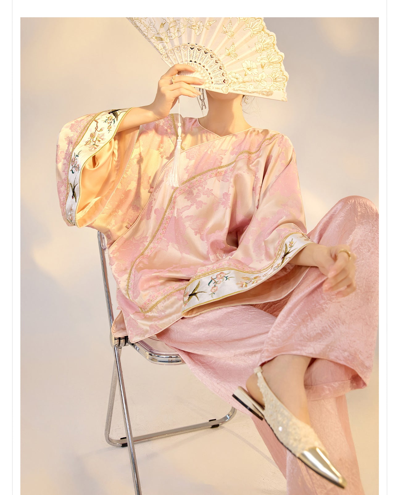 Elegant Jacquard Rayon Shirt New Chinese Style Loose Top