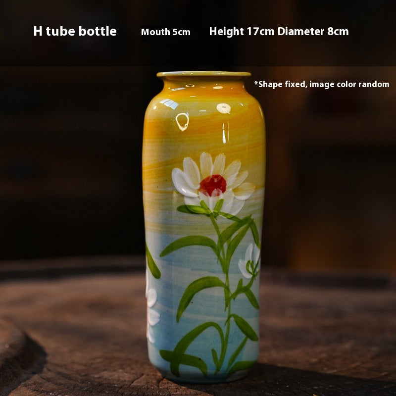 Jingdezhen Handmade Ceramic Vase — Oil Painting Style Small Home Decor