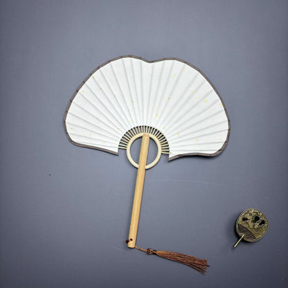 Handmade Ginkgo Leaf Xuan Paper Round Fan — Classical Chinese Style
