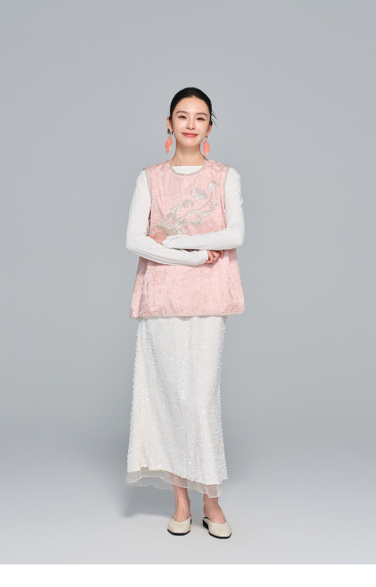 Stylish Heavy Embroidery Vest for Women