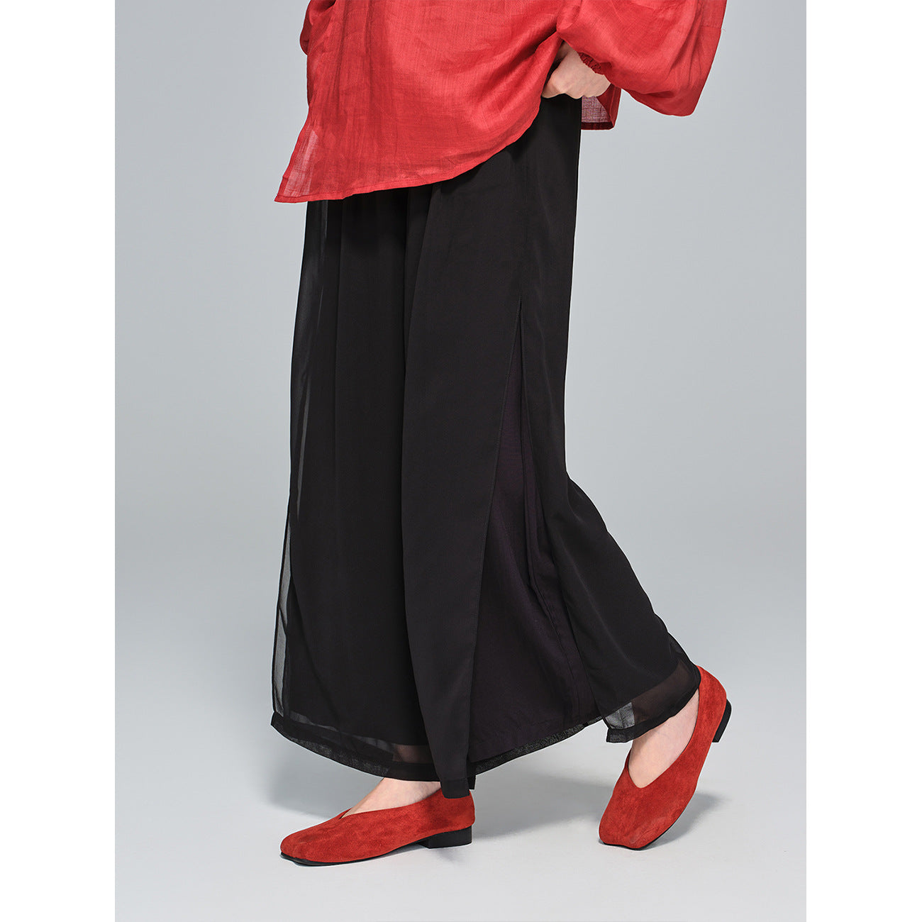 High-End Elegant Wide-Leg Pants, Flowing Design