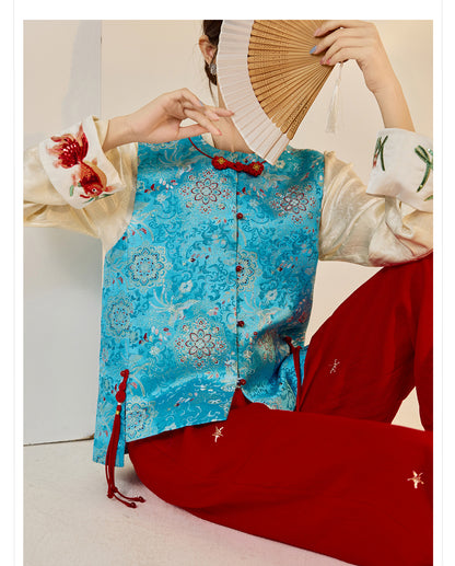 Early Autumn Retro Embroidered Vest | New Chinese Style Women's Top