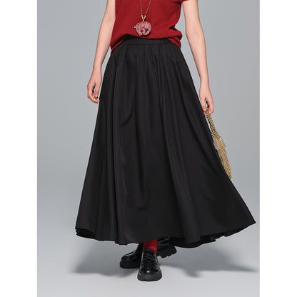 Slimming Vintage Half Skirt with Wide Hem for Women