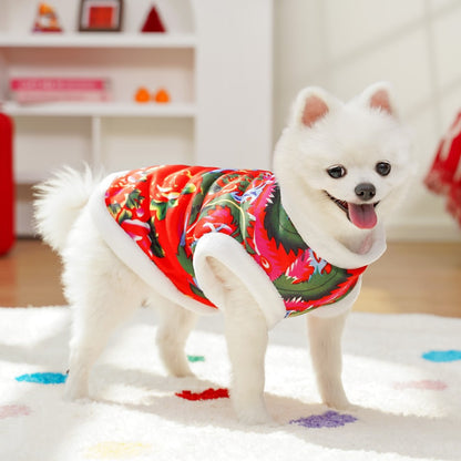 Pet Northeast Large Floral Coat Warm Cotton Jacket for Dogs & Cats