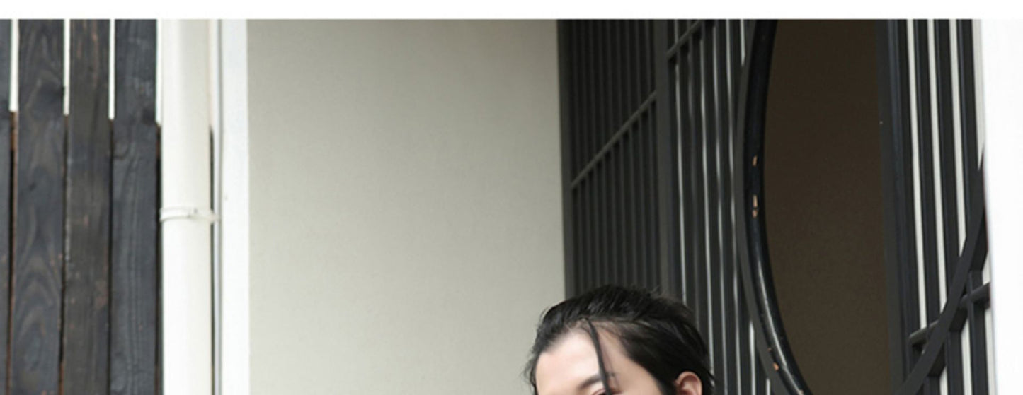 Mens Chinese Style Cardigan Hanfu Button Up Cotton Linen Jacket