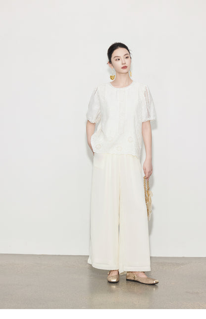 Elegant High-Waist Wide-Leg Summer Pants