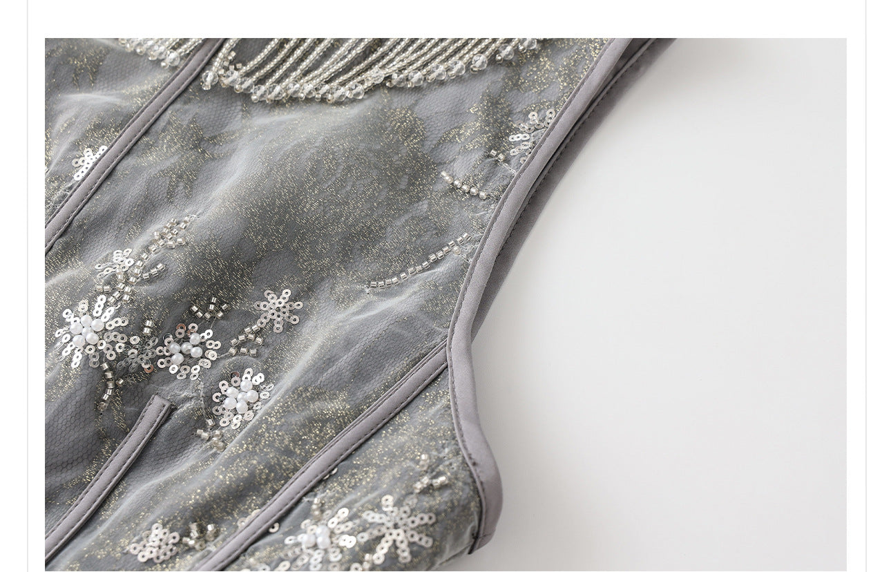 Elegant National Style Jacquard Beaded Embroidery Women's Set