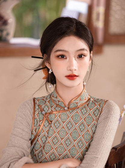 Improved New Chinese Style Qipao – Daily Elegant Winter Dress