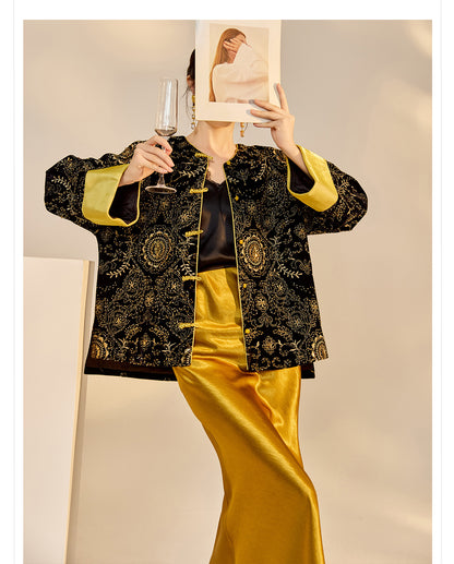 Retro Sequin Embroidered Zen Chinese Style Autumn Jacket