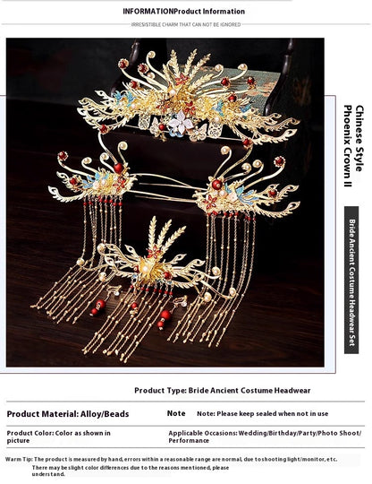 Xiuhe Clothing Phoenix Crown Xiapai Bride Dragon Phoenix Gown Headwear