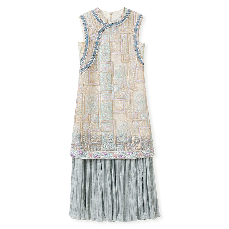 High-End Summer Dress for Women |New Chinese Style Embroidered Long Dress