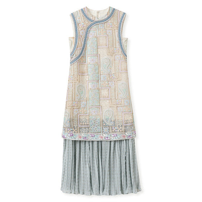 High-End Summer Dress for Women |New Chinese Style Embroidered Long Dress