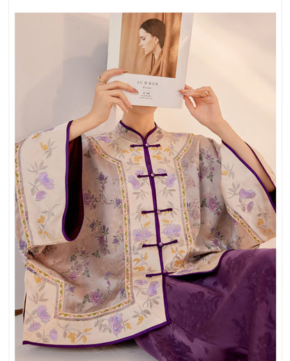 Early Autumn Silk Embroidered Retro Loose Chinese Style Jacket