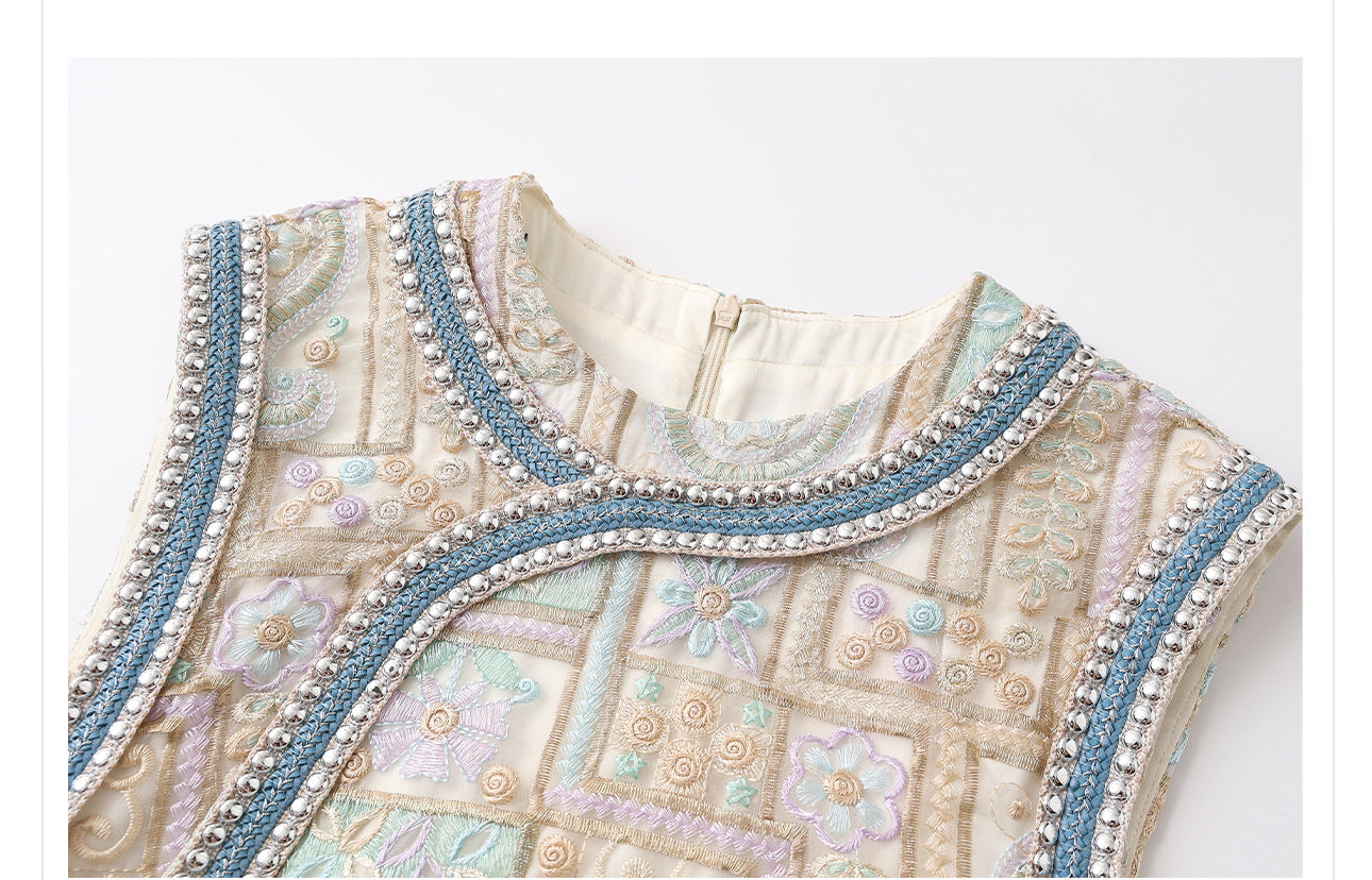 High-End Summer Dress for Women |New Chinese Style Embroidered Long Dress