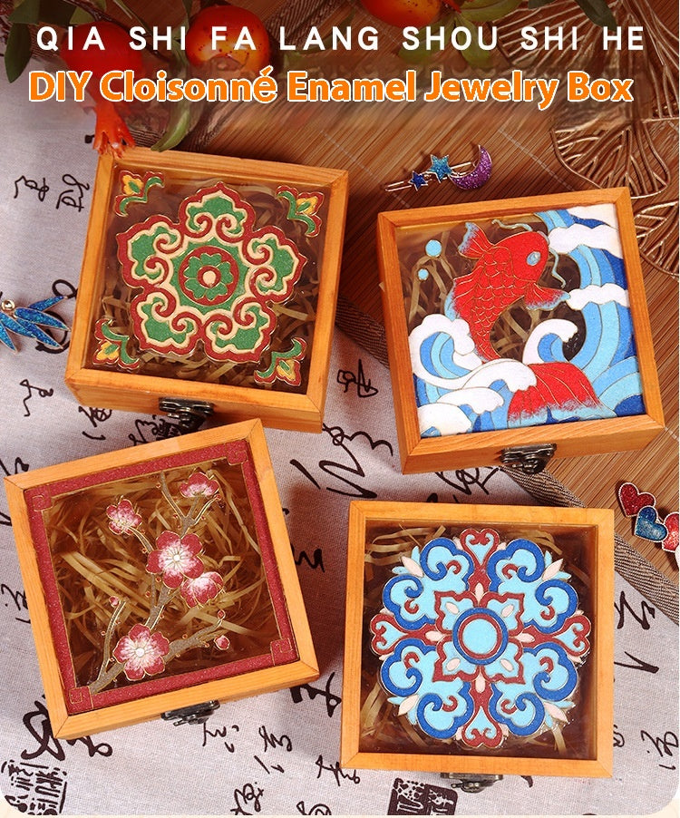 Handmade Cloisonné Enamel Jewelry Box DIY Kit — Chinese Style Craft Gift Set