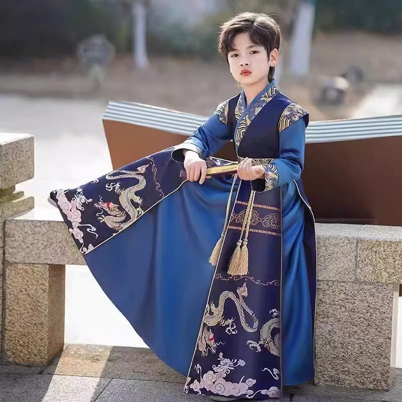 Boys’ Spring Autumn Hanfu | Ancient Style Handsome Tang Suit Costume