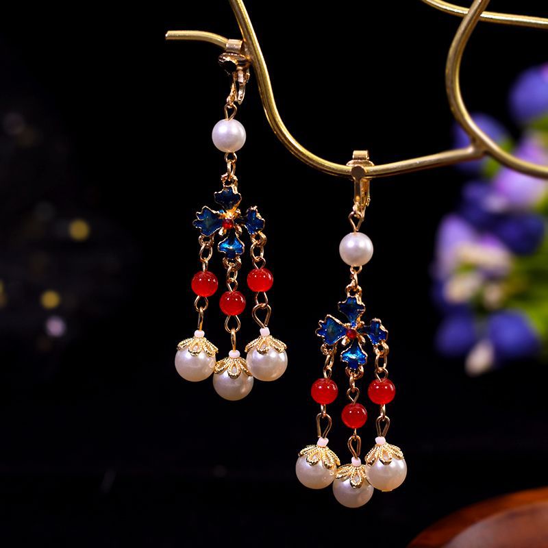 Burnt Blue Earrings | Ancient Style Tang Ming Dynasty Retro Hanfu Accessory