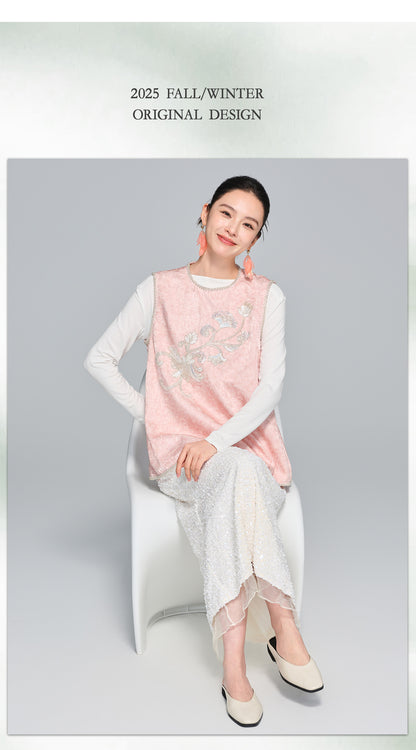 Stylish Heavy Embroidery Vest for Women