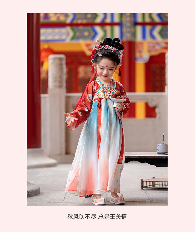 Girls’ Spring Autumn Hanfu | High-End Fairy Ru Skirt National Style Dress