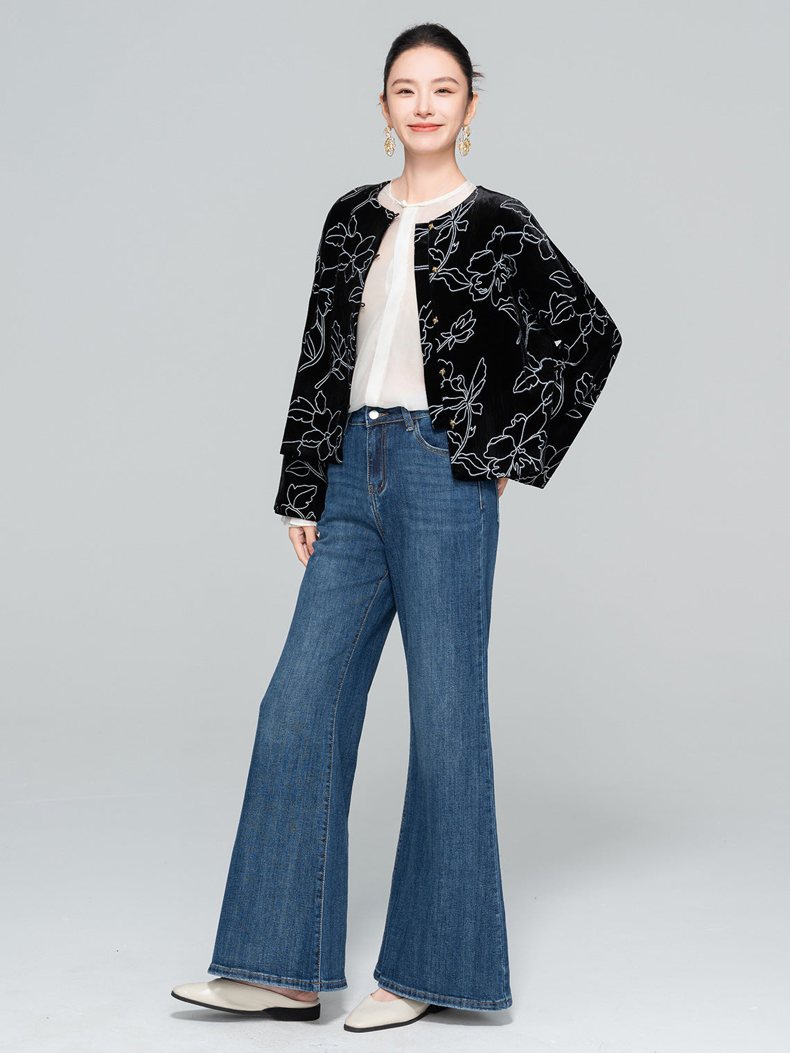 Elegant High-Waist Wide Leg Jeans for Women