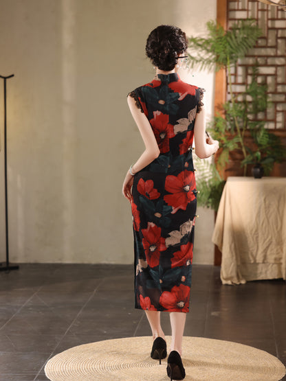 Elegant Youth Cheongsam – Sleeveless Retro High-End Dress