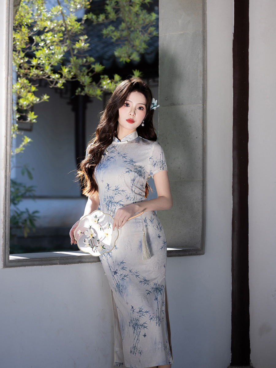 Improved Chinese Style Qipao – Slim Fit High-End Dress