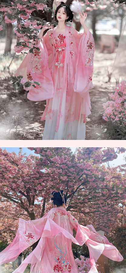 Oriental Ancient Hanfu Costume — Heavy Embroidery Summer Outfit