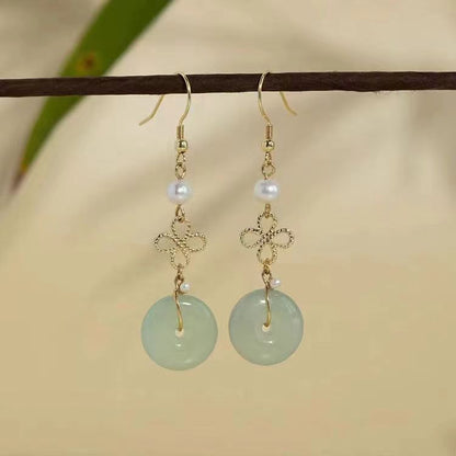 Peace Buckle Tassel Earrings | 2025 New Chinese Style Silver Plated Jewelry