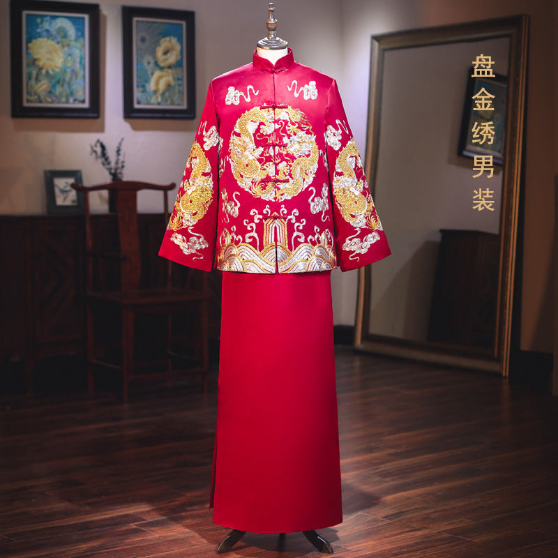 Chinese Wedding Xiuhe Dress Bride & Groom Plus Size Set