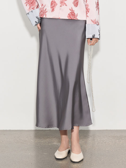 Chic Glossy Satin Mermaid Half Skirt, High-End Design