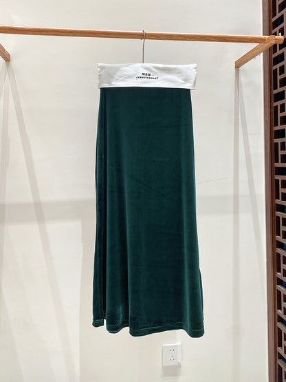 Autumn High-Waist Fishtail Velvet Skirt for Women