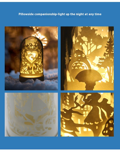 DIY 3D Paper Carving Lamp Handmade Panoramic Night Light
