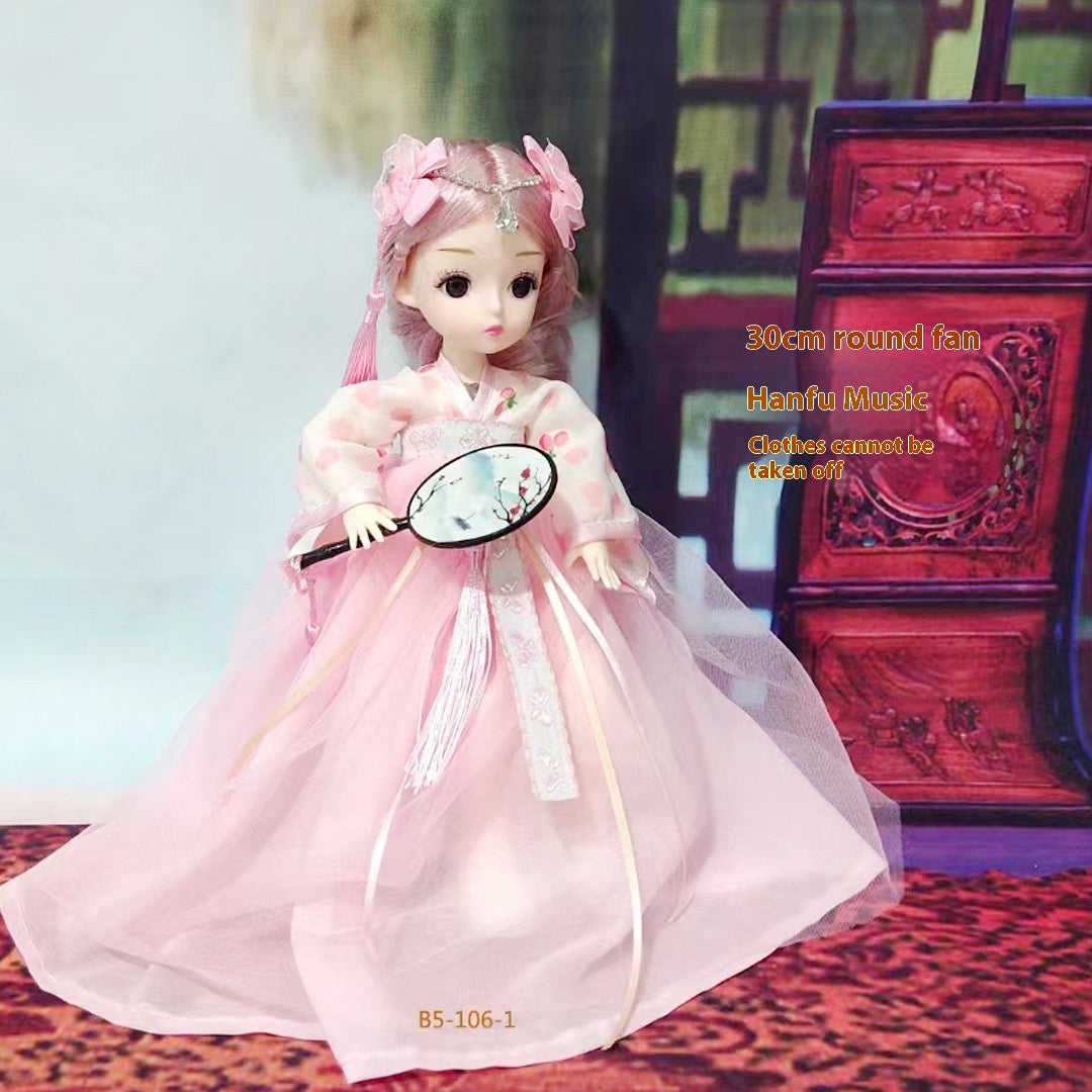 Ancient Style Hanfu Music Multi-Joint Cute Baby Light Singing Doll Figurine Girl Gift Children's Toy