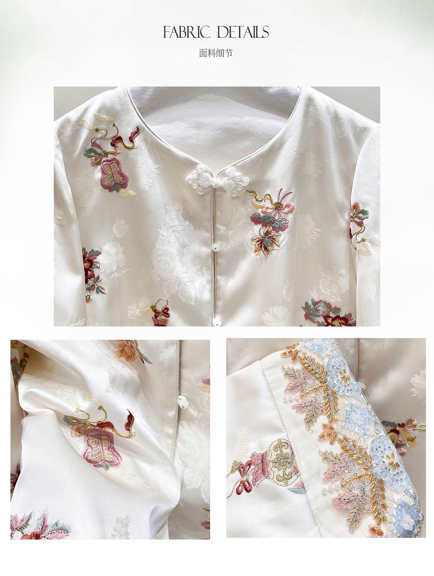 Elegant Embroidered Sequin Beaded Jacket for Women