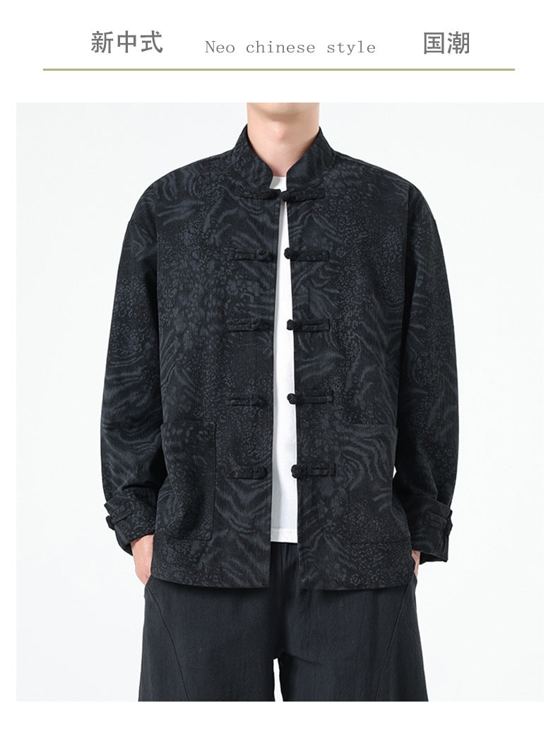 Mens Chinese Hanfu Tang Suit Retro Ancient Style National Top