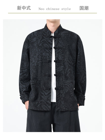 Mens Chinese Hanfu Tang Suit Retro Ancient Style National Top