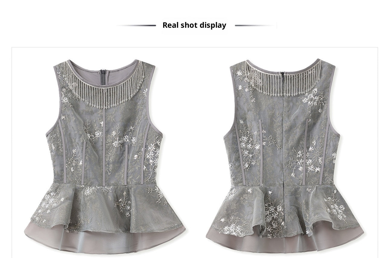 Elegant National Style Jacquard Beaded Embroidery Women's Set