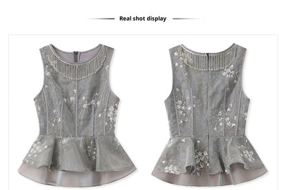 Elegant National Style Jacquard Beaded Embroidery Women's Set