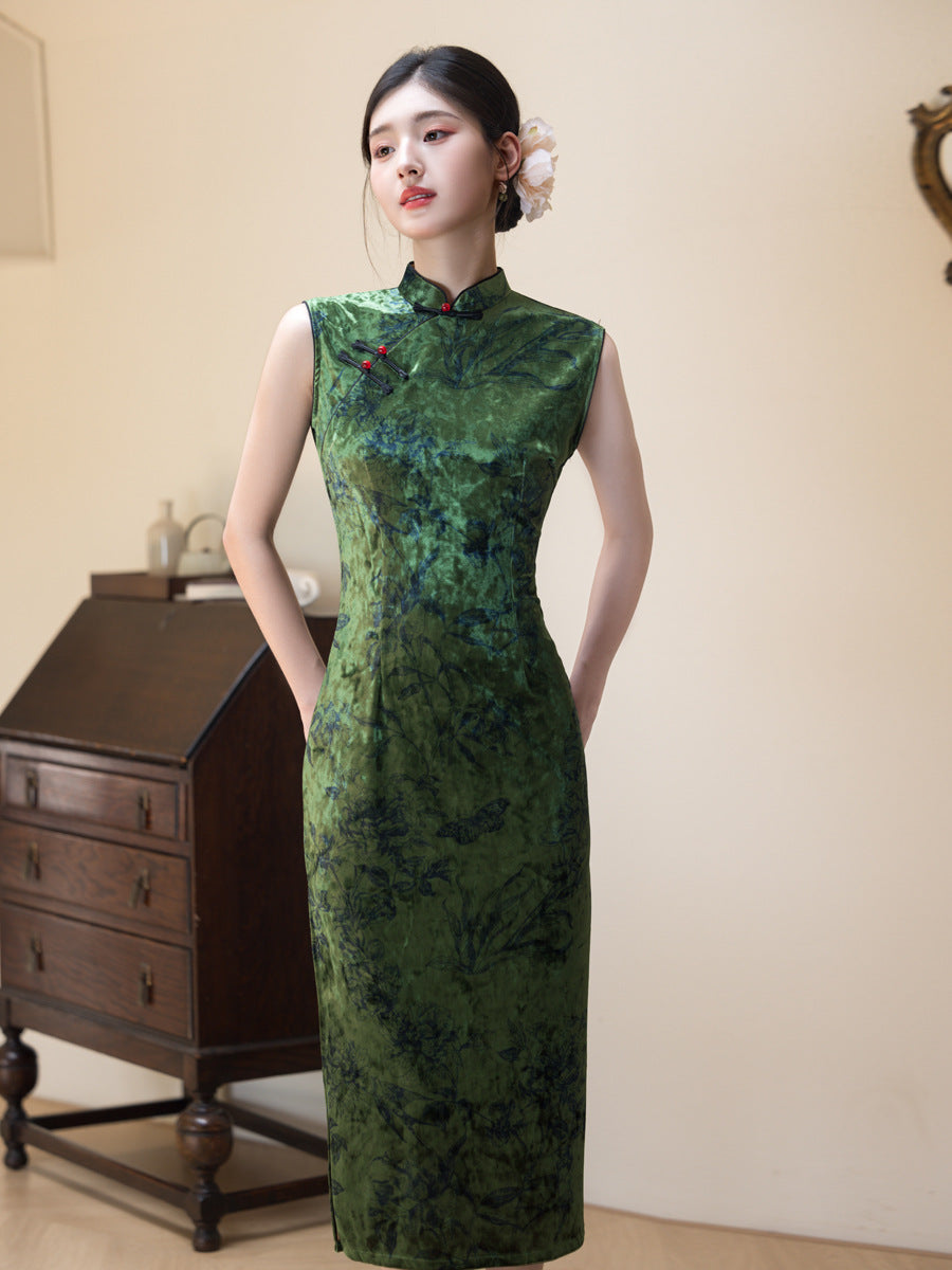 New Chinese Style Qipao – Classy Vintage Green Dress