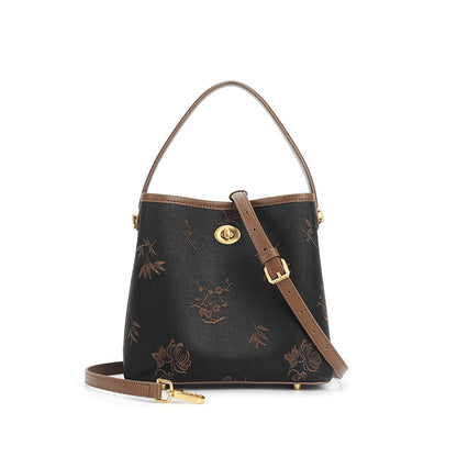 Vintage Xiangyun Silk Handbag — Real Mulberry Silk Bucket Bag for Women